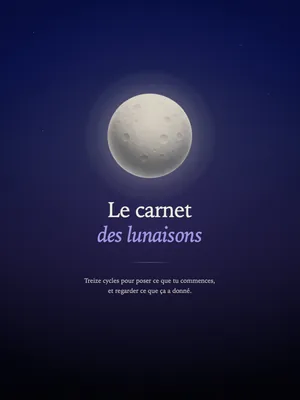 La couverture du Carnet des lunaisons, édition imprimée.